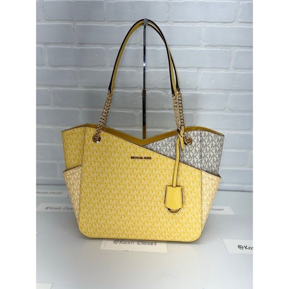 Michael Kors JST large xchain colorblock shoulder bag tote - Daffodil Multi - Picture 11 of 12